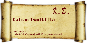 Kulman Domitilla névjegykártya